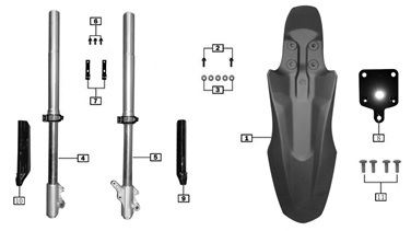 YAMAHA　TT250R フロントサスペンション Front Forks and Front Fender for TT250 | Stock Replacement | CSC